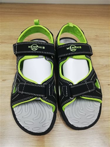 čierno-zelené sandále na suchý zips memphis one č 1