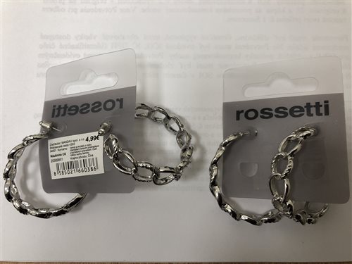 náušnice c6 rossetti zlatá farba a strieborná farba č