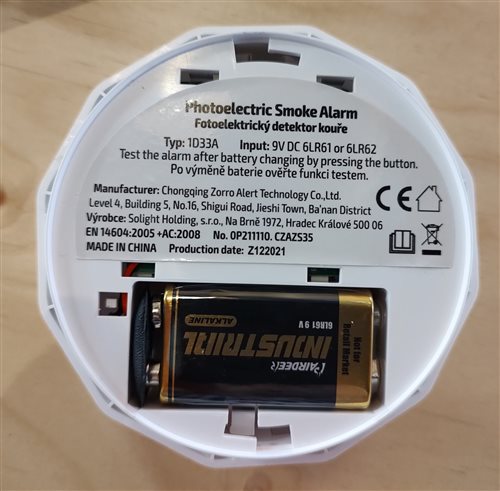 detektor dymu solight, typ 1d33a č