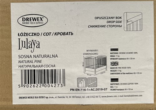 detská postieľka so sťahovacou bočnicou drewex®, model lulaya c