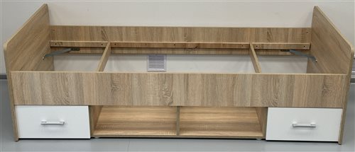 posteľ emio, typ 04, s rozmerom „90x200“, v prevedení sonoma dubbiela 1