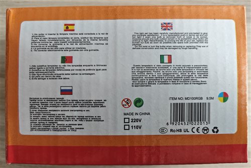 svetelný reťazec wproof, item no md100rgb 2