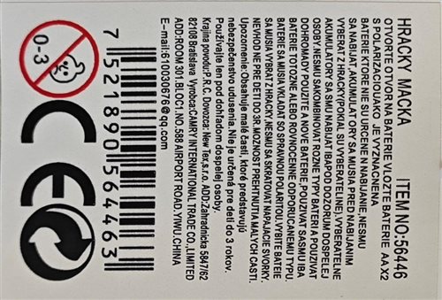 detská hračka – plyšová mačka na baterky c4