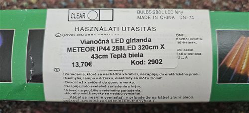 svetelný reťazec meteor, modeltyp dn-74 