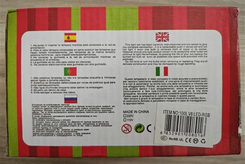 svetelný reťazec item no 100l v8 led-rgb, obr