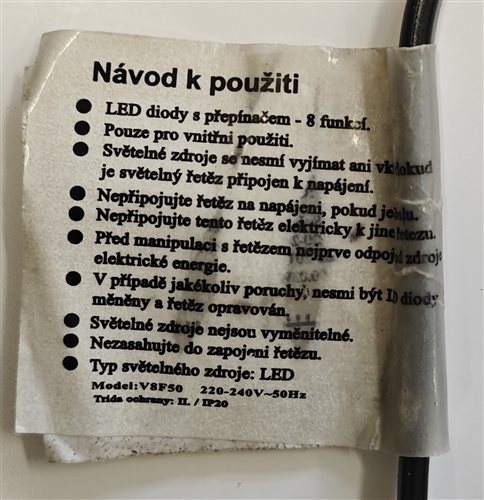 svetelný reťazec v8f50 obr