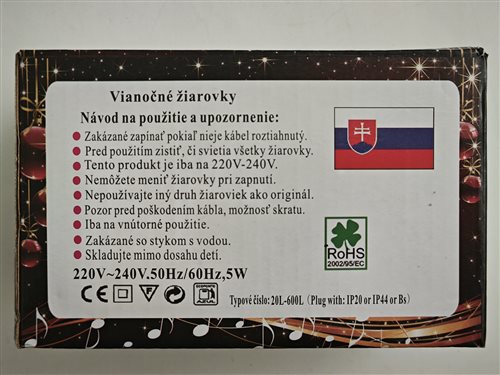10 svetelné reťazce s typovým označením 20l-600l