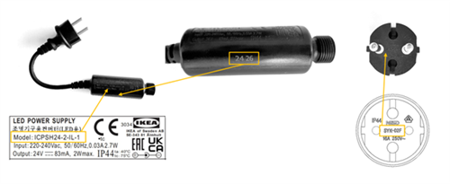 zástrčka syk 02f pre svetelné reťaze a lampy ikea